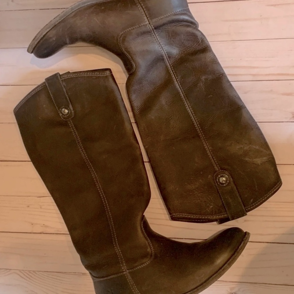 Frye Melissa Button Leather Riding Boots